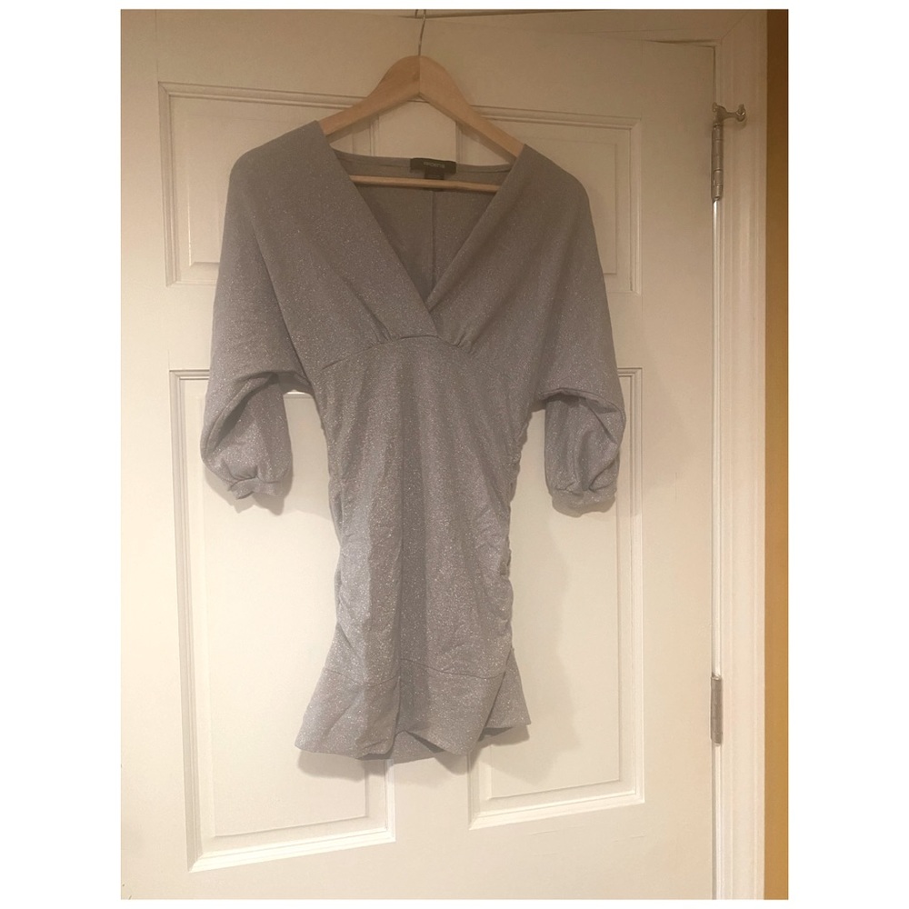 Arden B. Silver Metallic Mini Dress